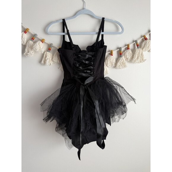 Dolls Kill Widow Corset Fleeting Optimism Black Dress Goth Fairy Grunge Goth XXS - Picture 3 of 12